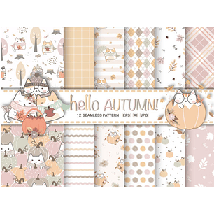 Kit Digital Papéis Gatinhos Primavera 