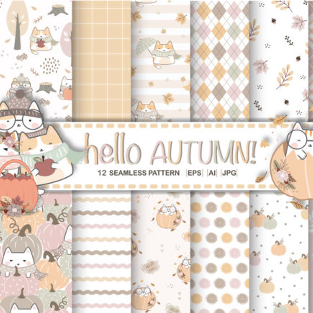 Kit Digital Papéis Gatinhos Primavera  1