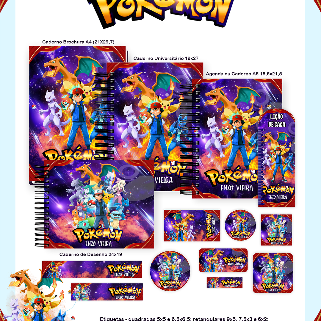 Arquivo Encadernação Escolar 2026 Pokémon  1
