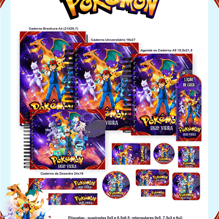 Arquivo Encadernação Escolar 2026 Pokémon  1