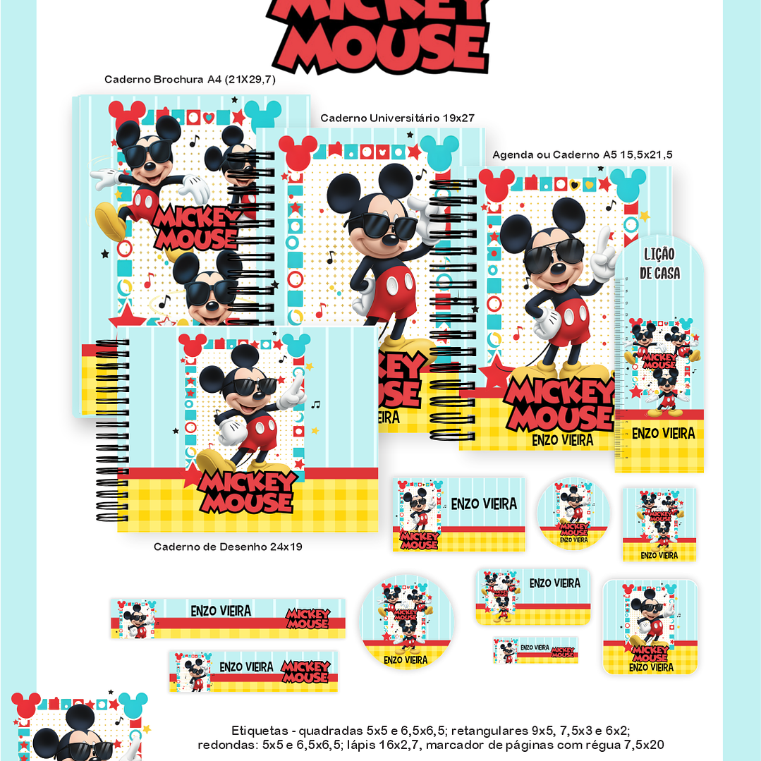 Arquivo Encadernação Escolar 2026 Mickey Mouse 1
