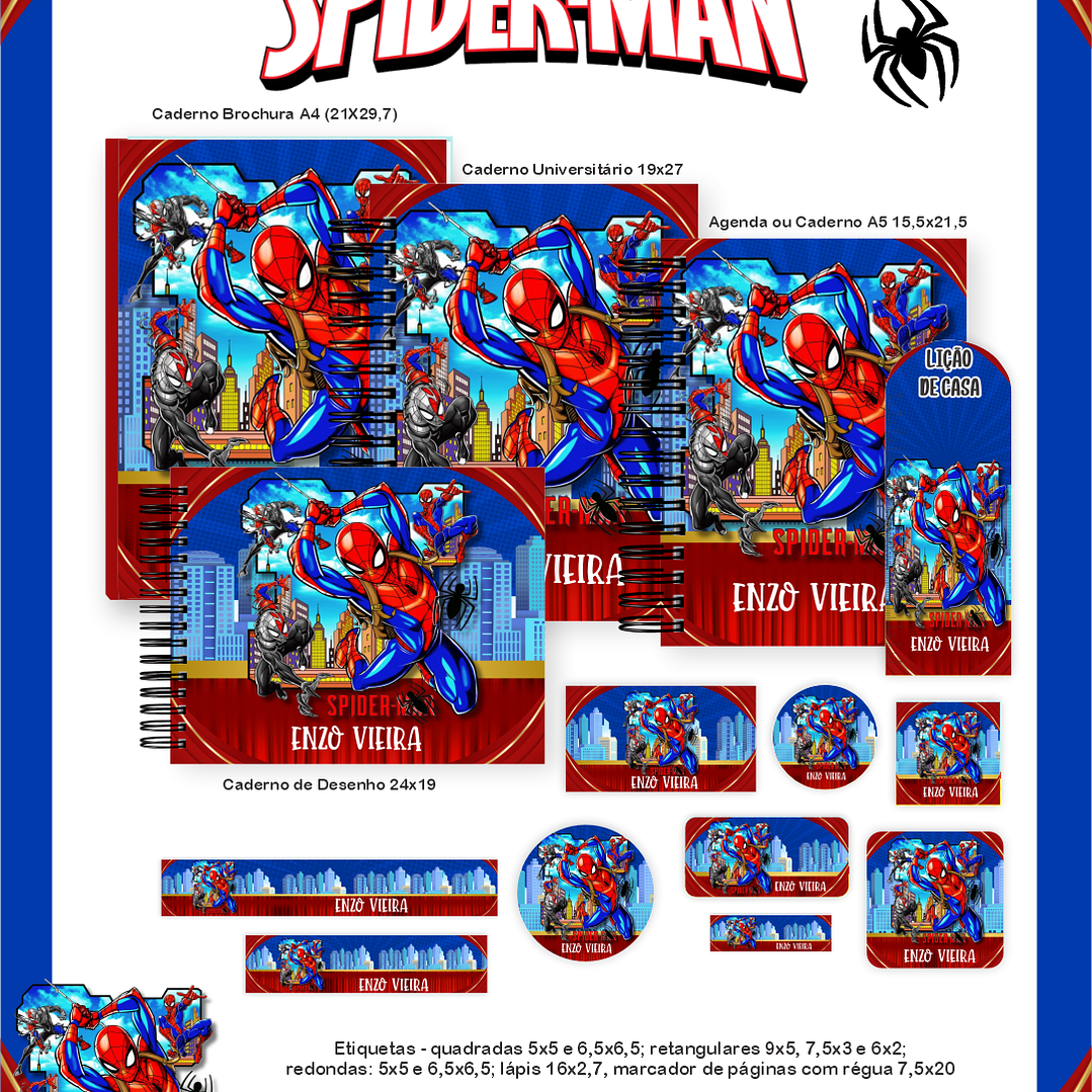 Arquivo Encadernação Escolar 2026 Homem Aranha 1