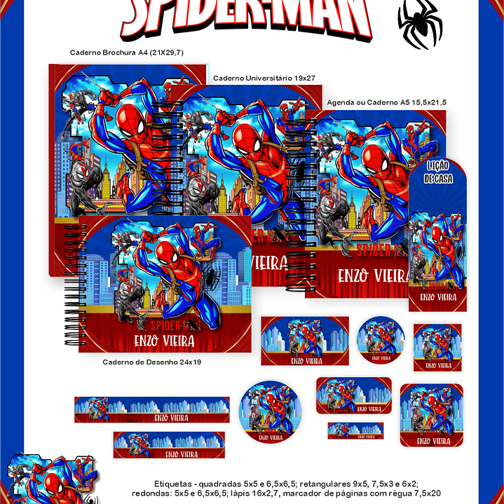 Arquivo Encadernação Escolar 2026 Homem Aranha 1