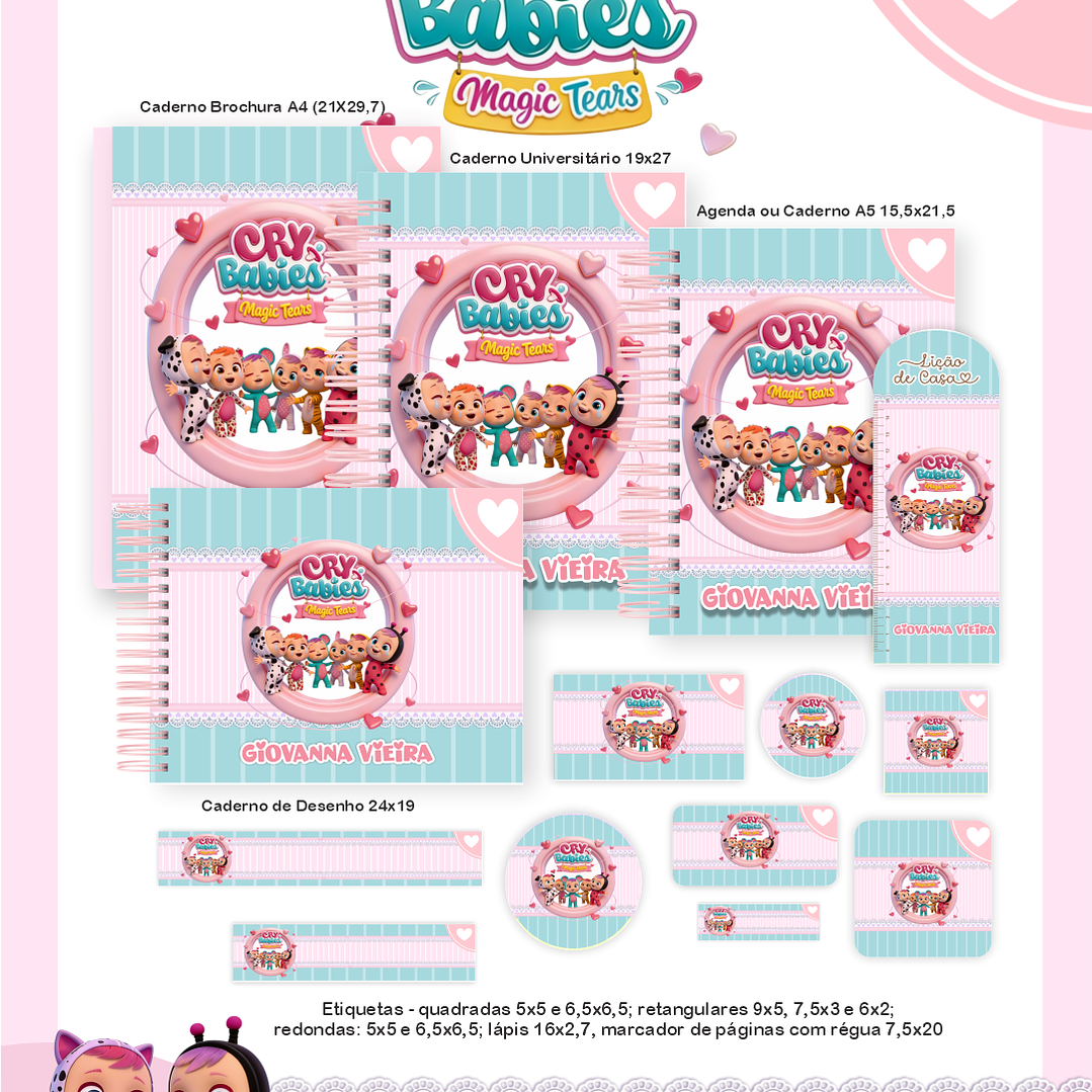 Arquivo Encadernação Escolar 2026 Cry Babies  1