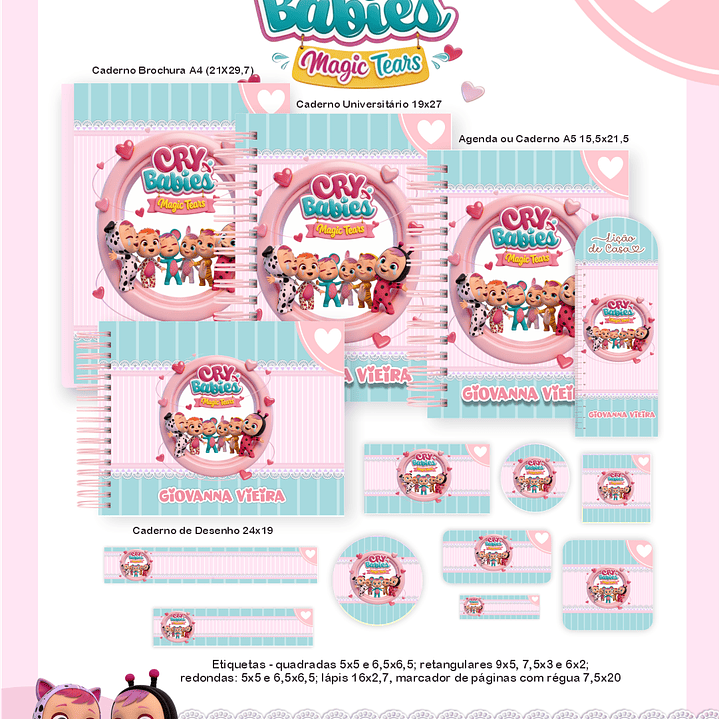 Arquivo Encadernação Escolar 2026 Cry Babies  1