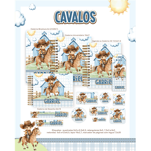 Arquivo Encadernação Escolar 2026 Cavalos 