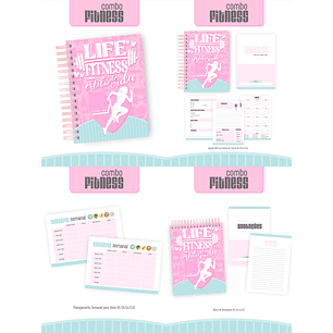 Arquivo Combo Encadernação Fitness 2026 Feminino 