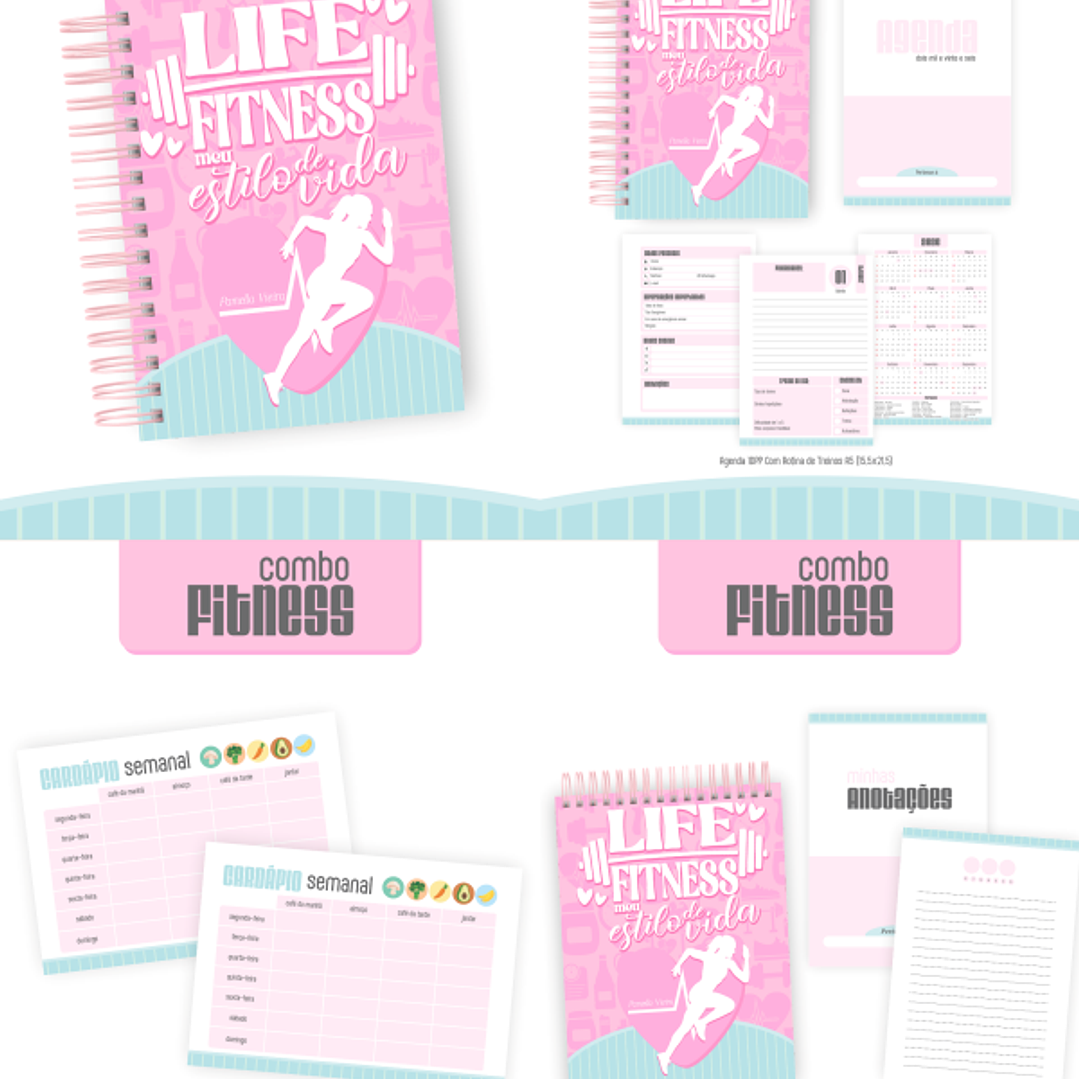 Arquivo Combo Encadernação Fitness 2026 Feminino  1
