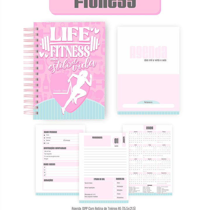 Arquivo Combo Encadernação Fitness 2026 Feminino  3