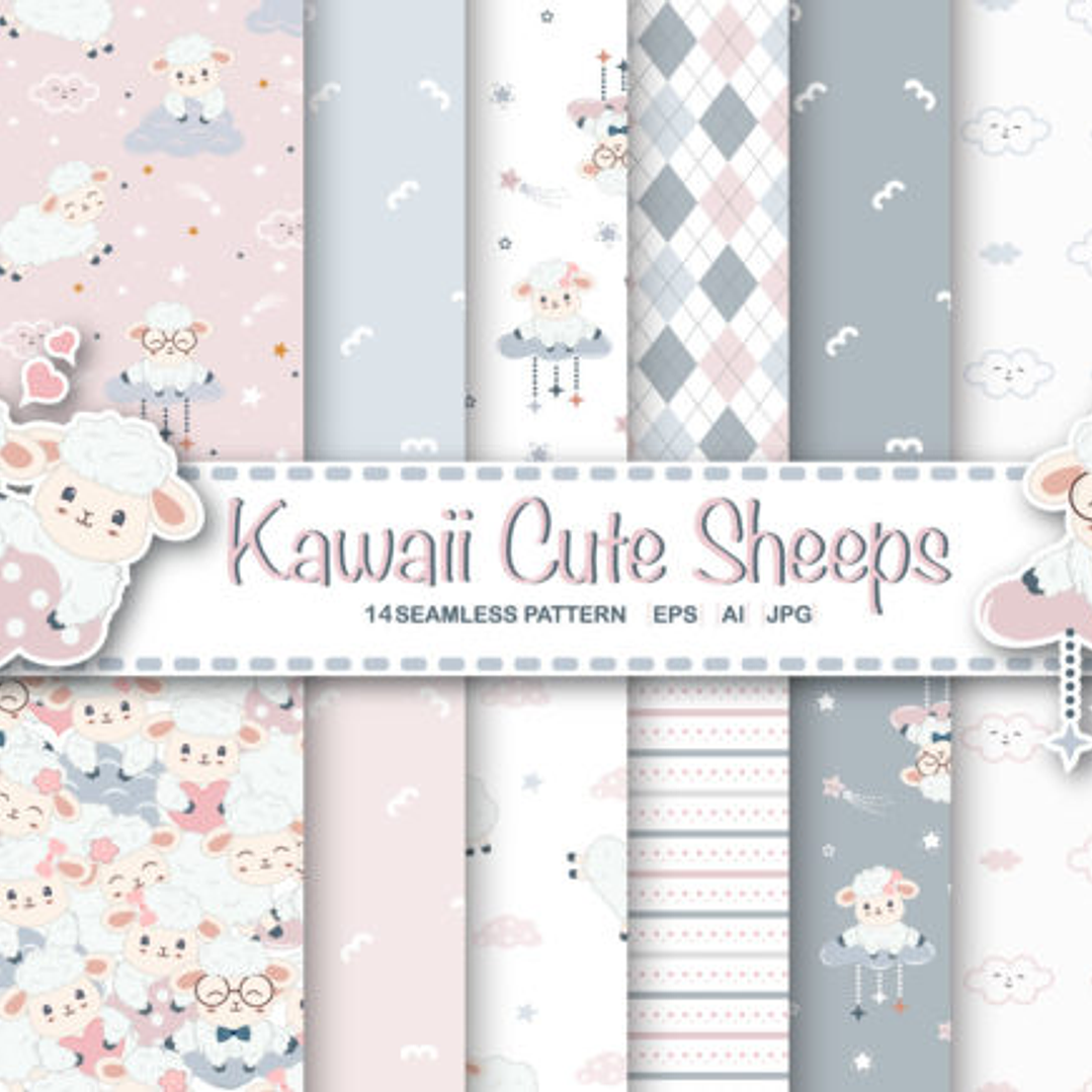 Kit Digital Papéis Ovelhinha 1