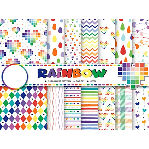 Kit Digital Papéis Arco-Íris 