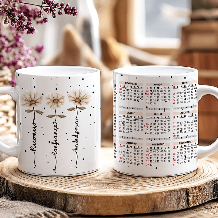 Arquivo Caneca Ano Novo Calendário 2026 Flores  7