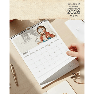 Arquivo Calendário de Parede Santinhos A4 2026 