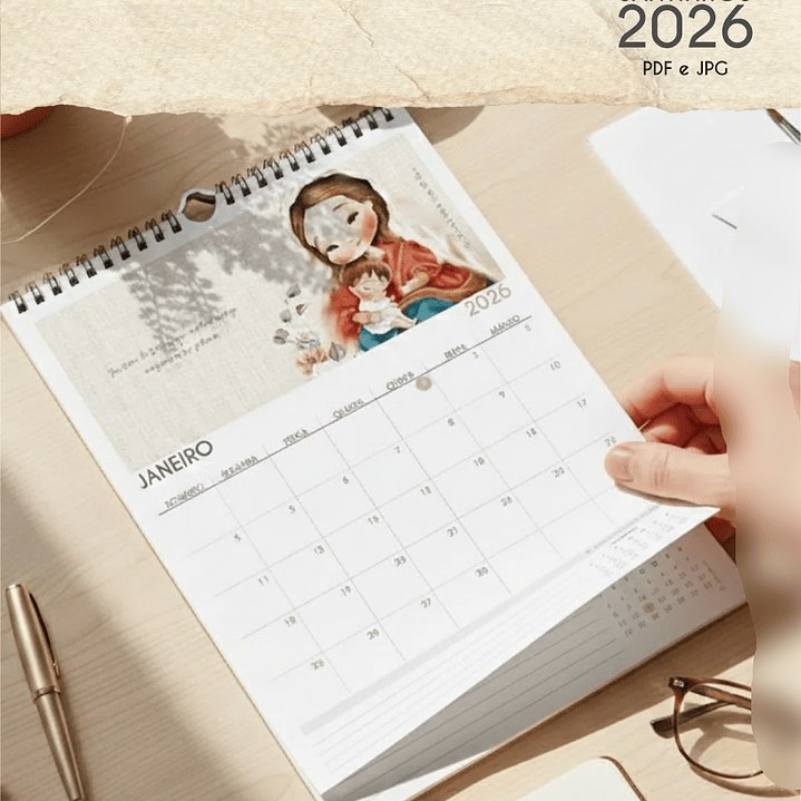 Arquivo Calendário de Parede Santinhos A4 2026  1