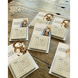 Arquivo Calendário Mini Imã Geladeira Santinhos 2026 
