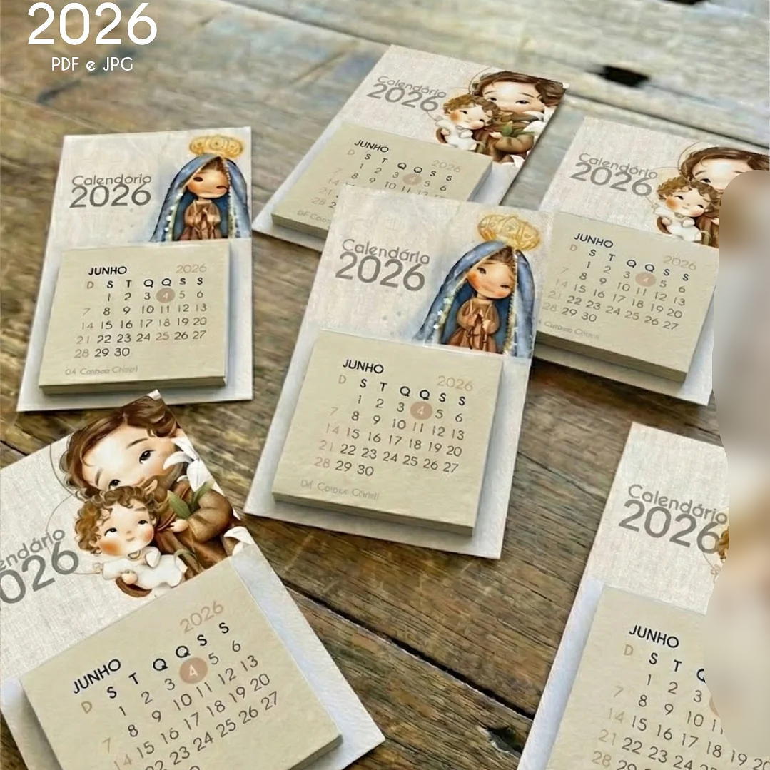 Arquivo Calendário Mini Imã Geladeira Santinhos 2026  1