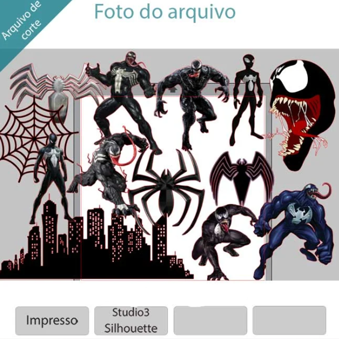 Arquivo Topo de Bolo Venon Homem Aranha  1