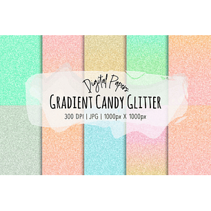 Kit Digital Papéis Glitter Doce