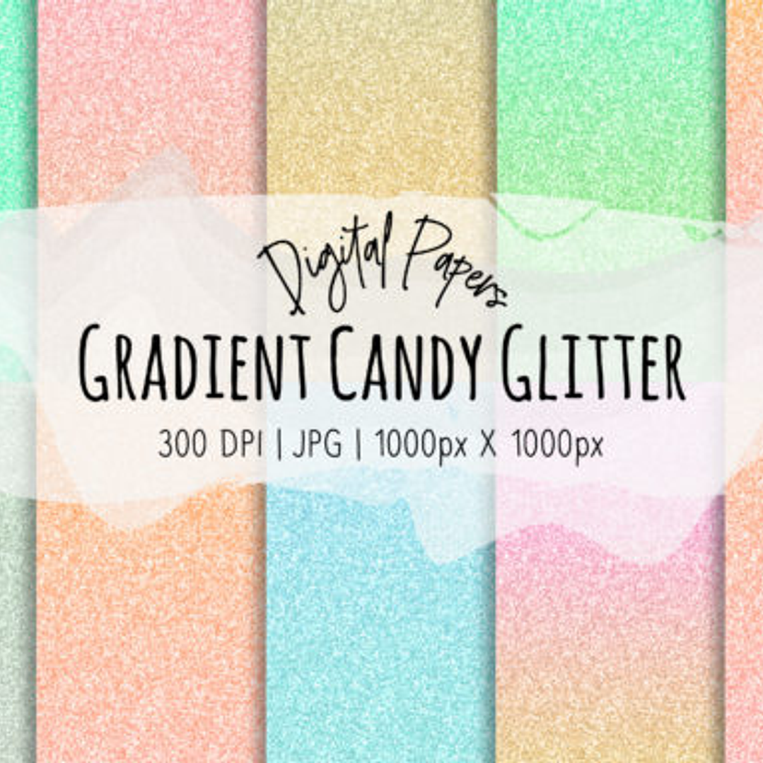 Kit Digital Papéis Glitter Doce 1