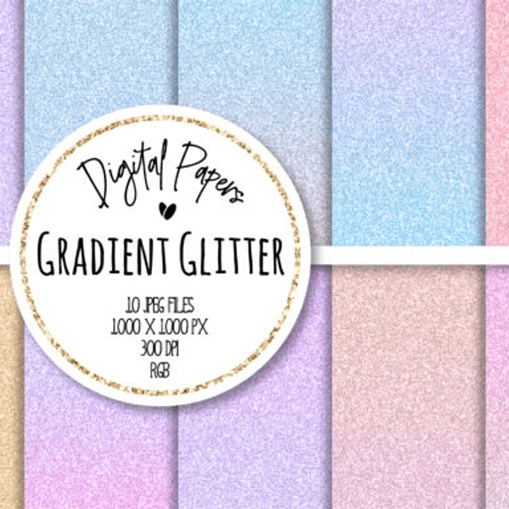 Kit Digital Papéis Glitter  1