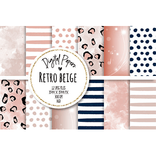 Kit Digital Papéis Bege Retrô Oncinha