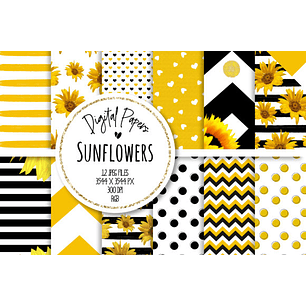 Kit Digital Papéis Girassol