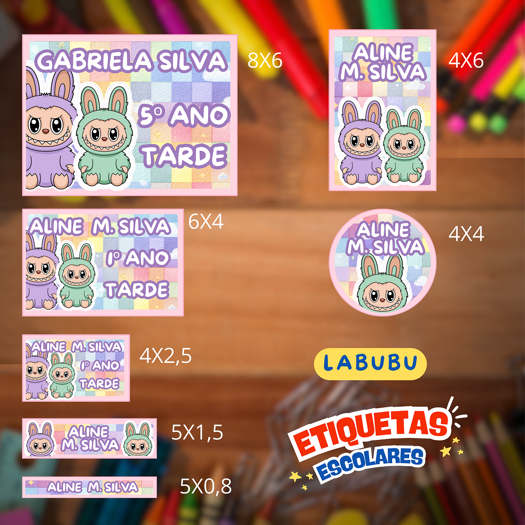 Arquivo Etiqueta Escolar Labubu  1
