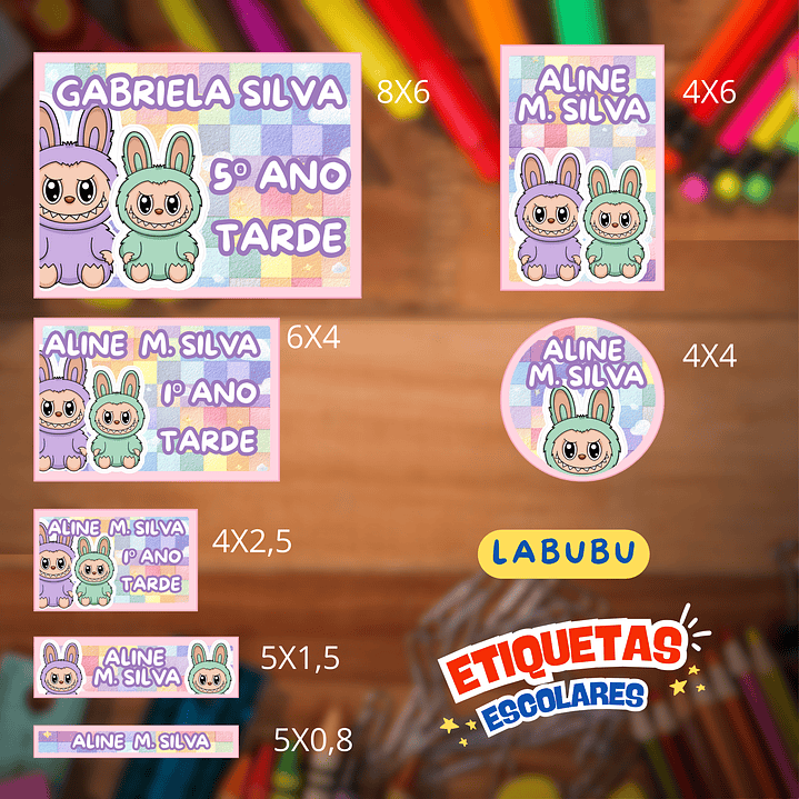Arquivo Etiqueta Escolar Labubu  1