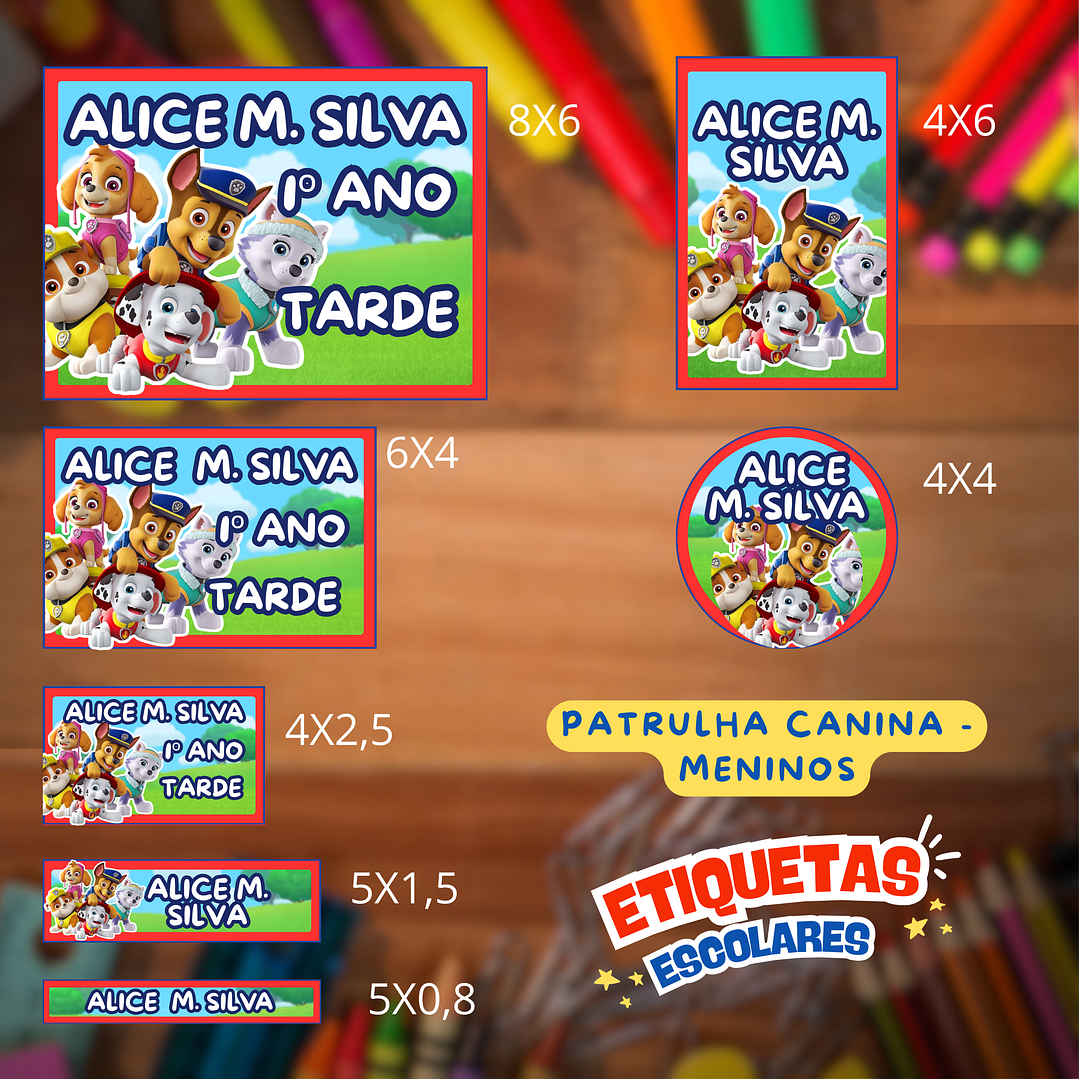 Arquivo Etiqueta Escolar Patrulha Canina Menino  1