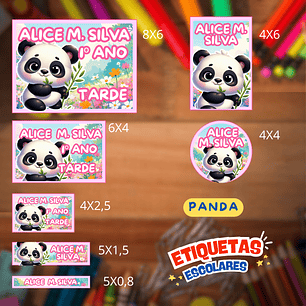 Arquivo Etiqueta Escolar Panda 