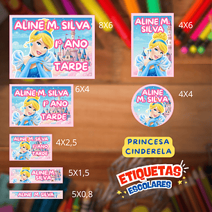 Arquivo Etiqueta Escolar Cinderela 