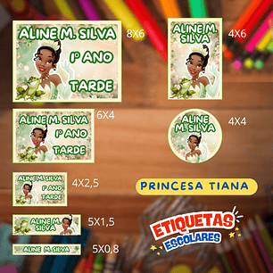 Arquivo Etiqueta Escolar A Princesa e o Sapo Tiana 
