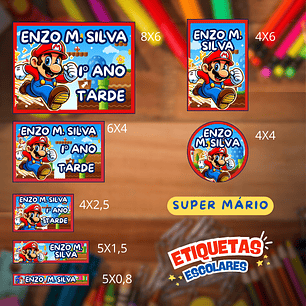 Arquivo Etiqueta Escolar Super Mário