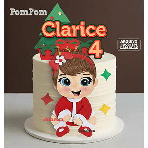 Arquivo Natal Topo de Bolo Menina 2