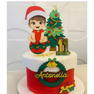 Arquivo Natal Topo de Bolo Menina Sentada 