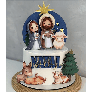 Arquivo Topo de Bolo Natal Presépio