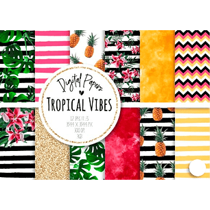 Kit Digital Papéis Tropical 
