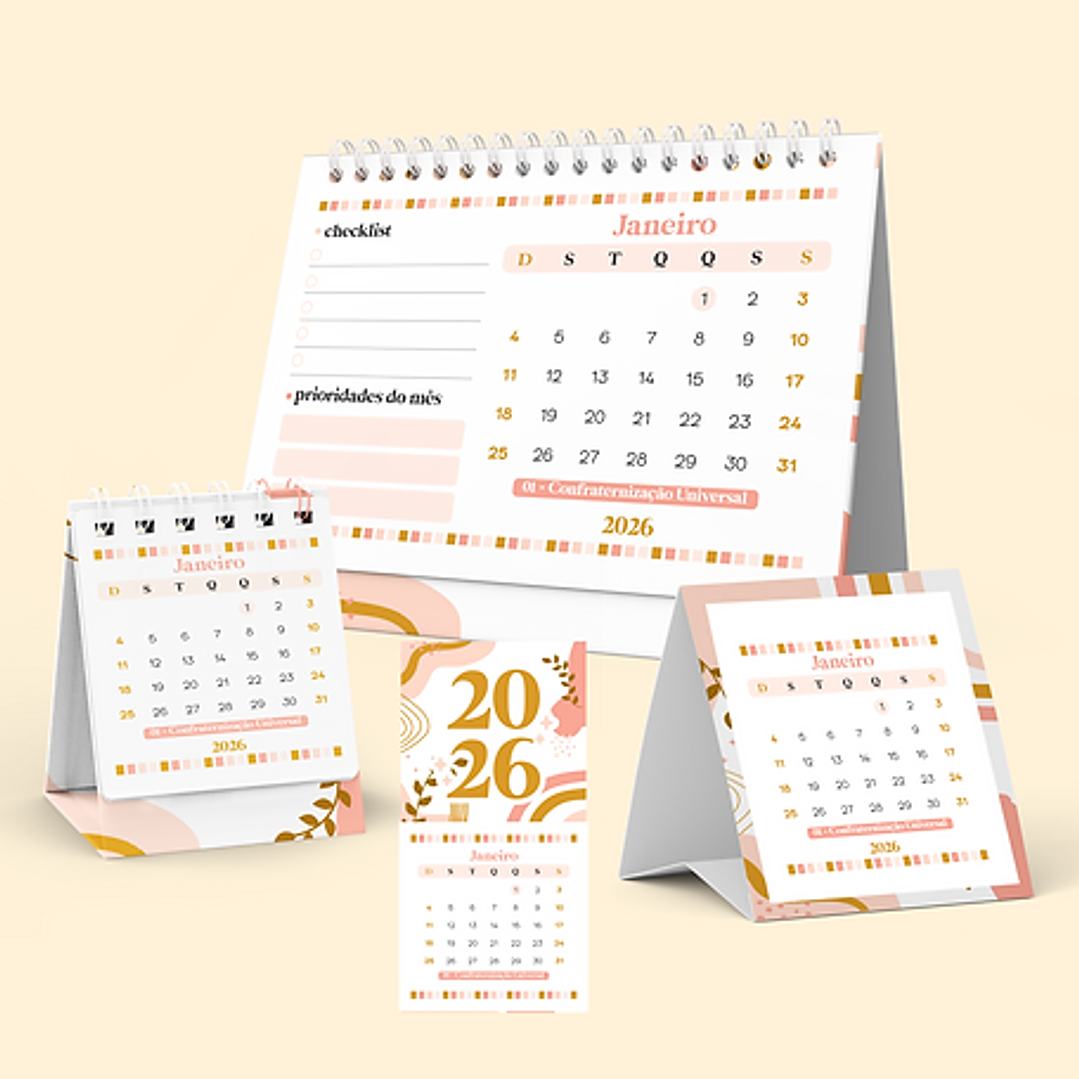 Arquivo Combo Calendários 2026  2
