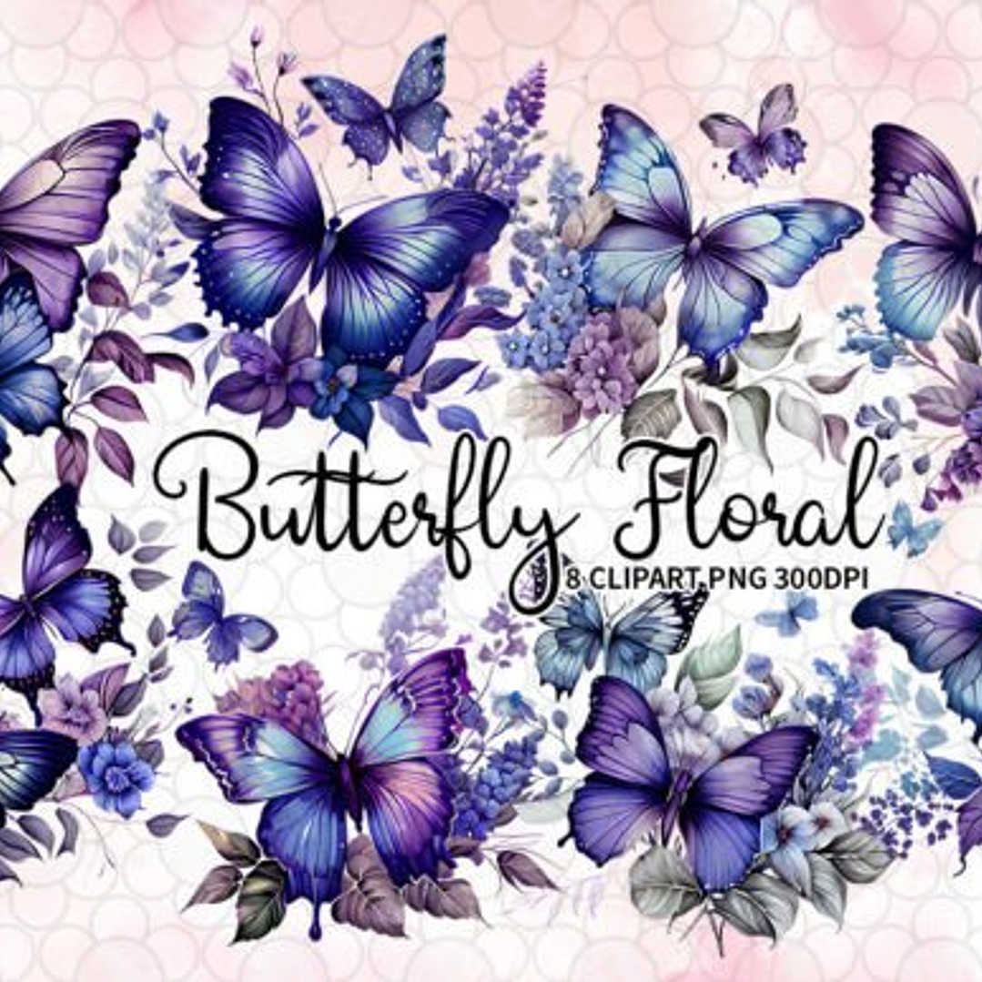 Kit Digital Borboletas Lilás 1