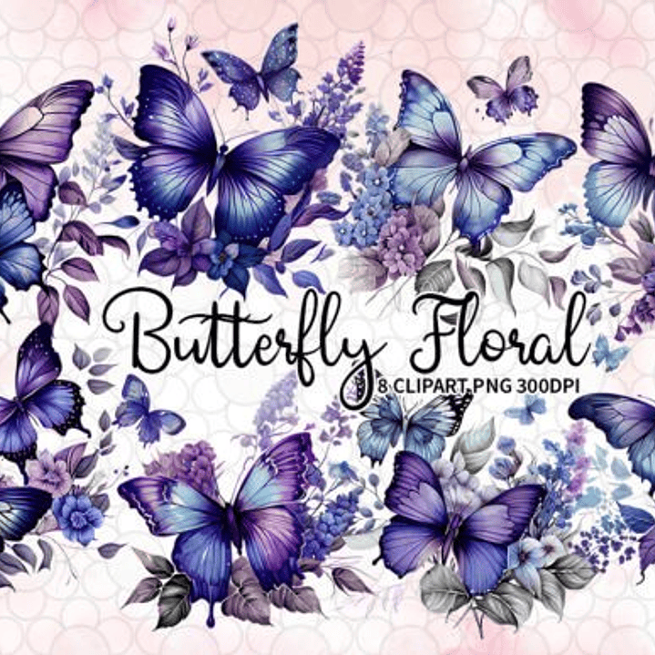 Kit Digital Borboletas Lilás 1