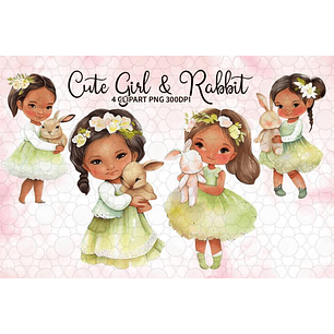 Kit Digital Menina Coelho 