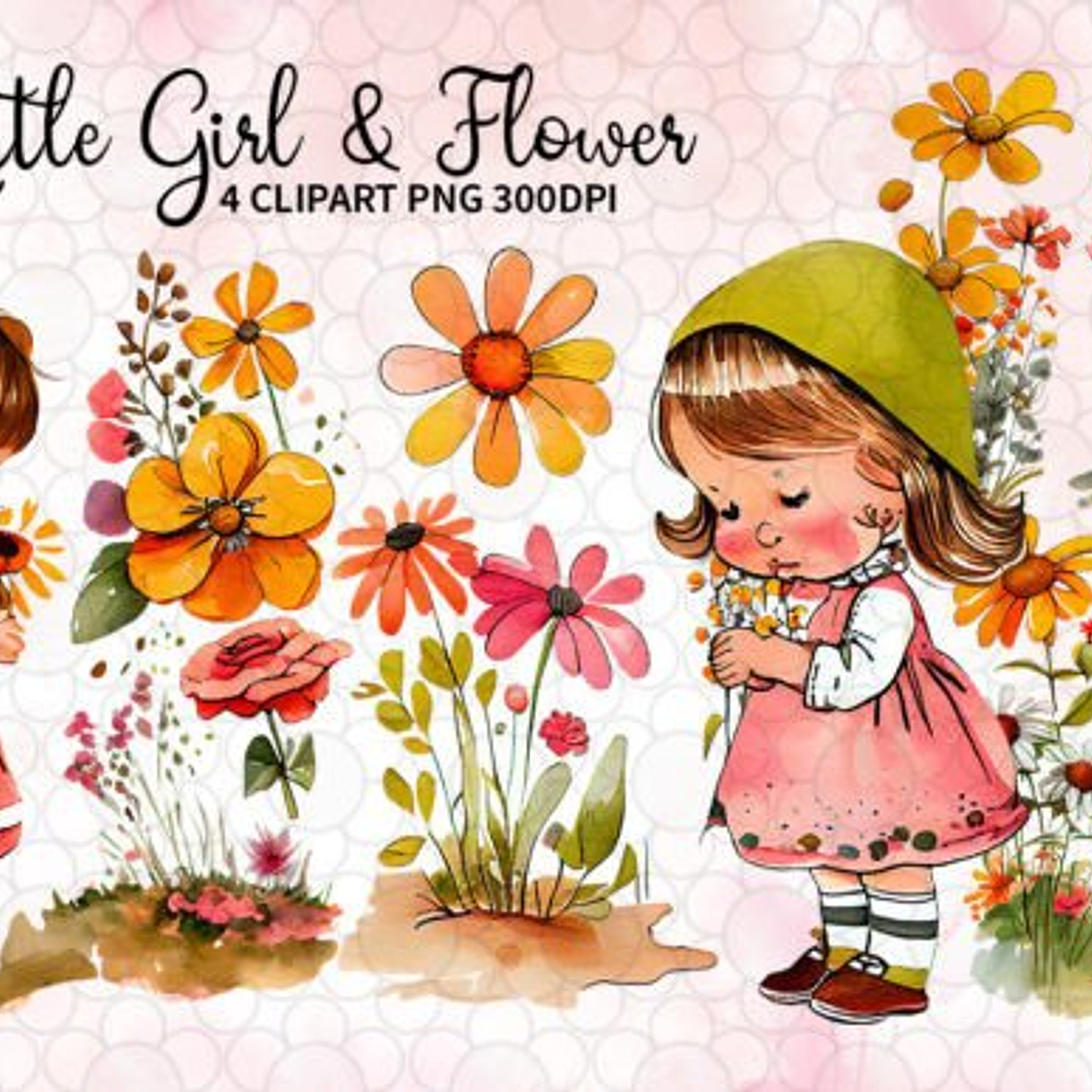 Kit Digital Menina Jardim 1 1