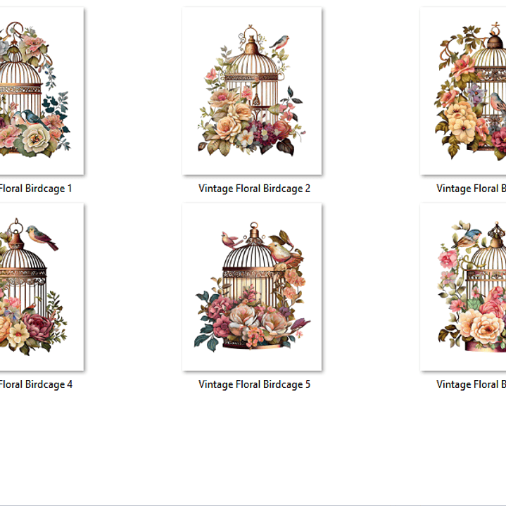 Kit Digital Pássaros Gaiola  2