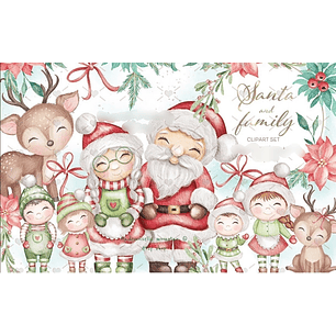 Kit Digital Natal Família Noel