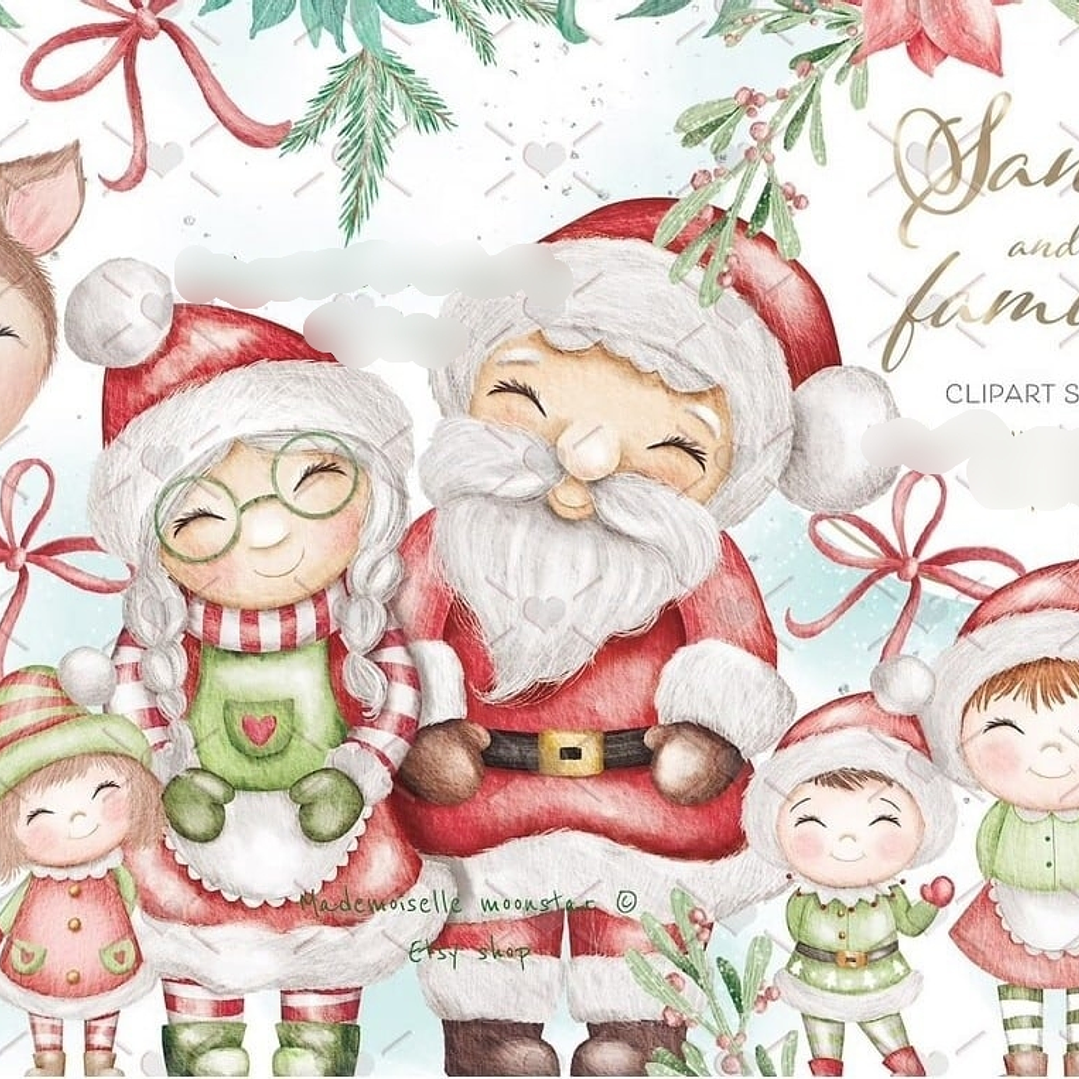 Kit Digital Natal Família Noel 1