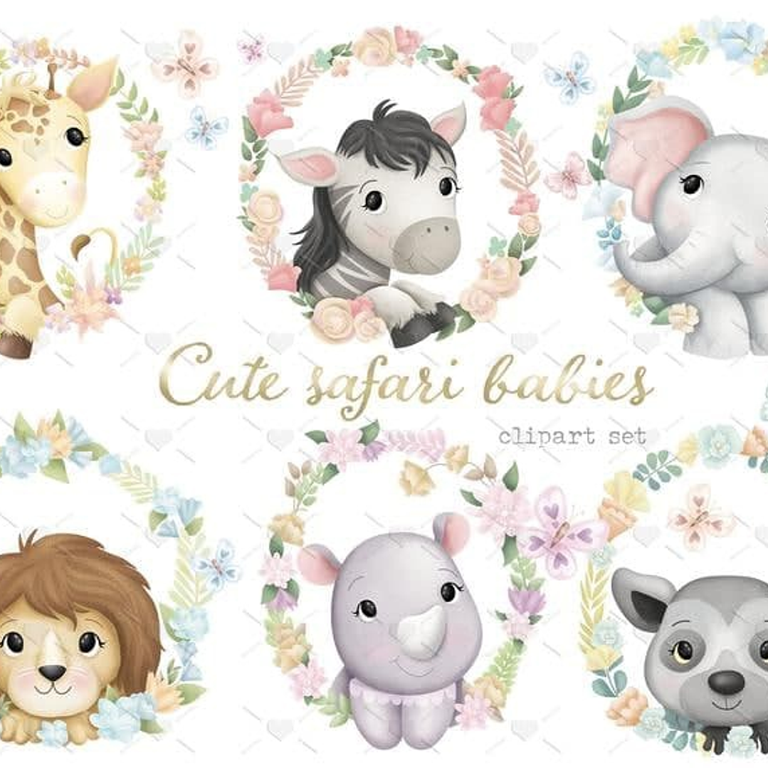 Kit Digital Animais Safari Boho  1