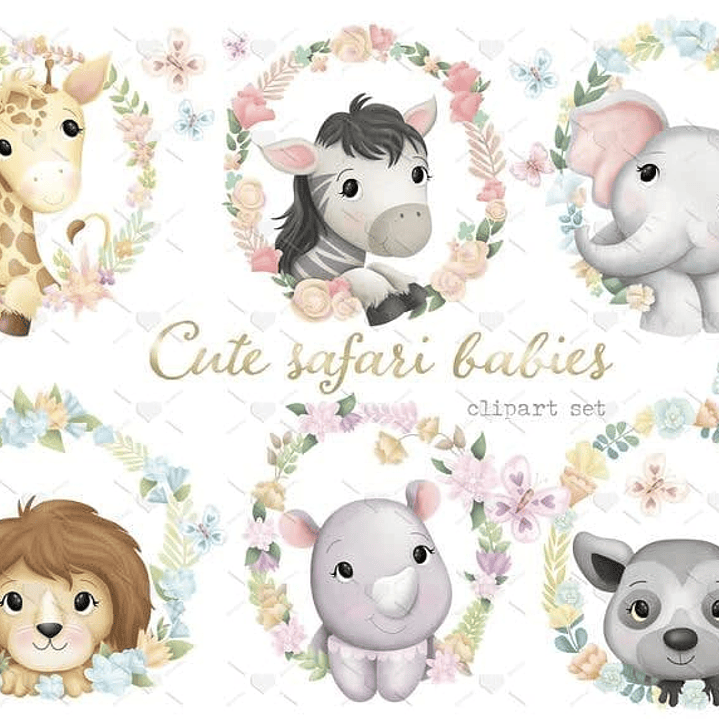 Kit Digital Animais Safari Boho  1