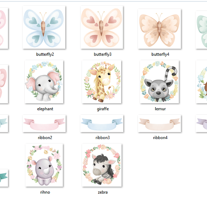 Kit Digital Animais Safari Boho  2