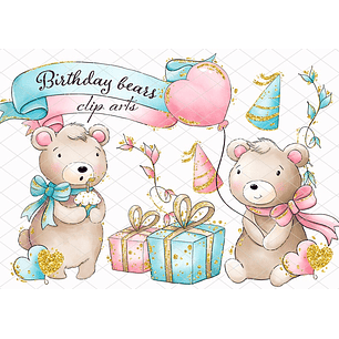 Kit Digital Ursos Aniversariantes 