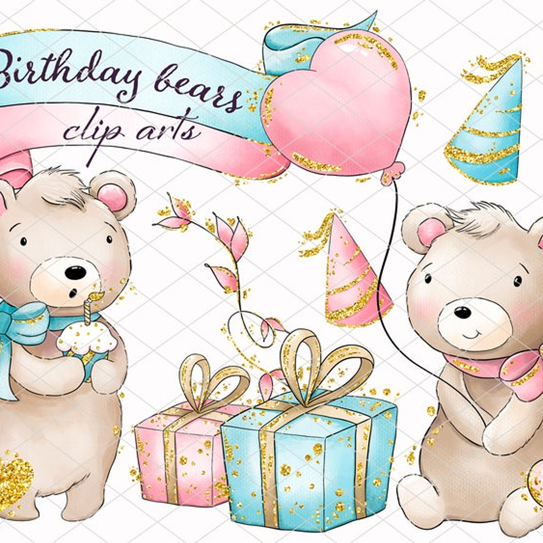 Kit Digital Ursos Aniversariantes  1
